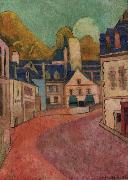 Emile Bernard La rue Rose a Pont Aven painting
